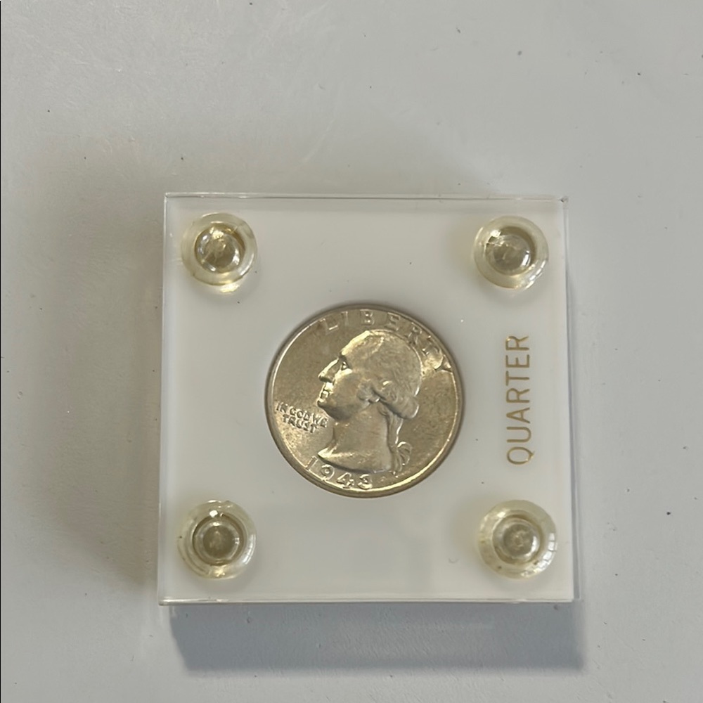 1943 Silver Quarter in Display Case